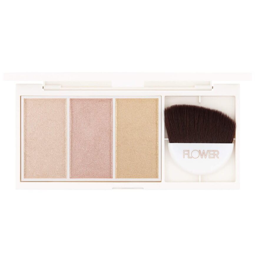 By Drew Barrymore Shimmer + Strobe Highlighting Palette for Glowing Bronzer - Champagne Shimmer - Blendable Coverage  
B